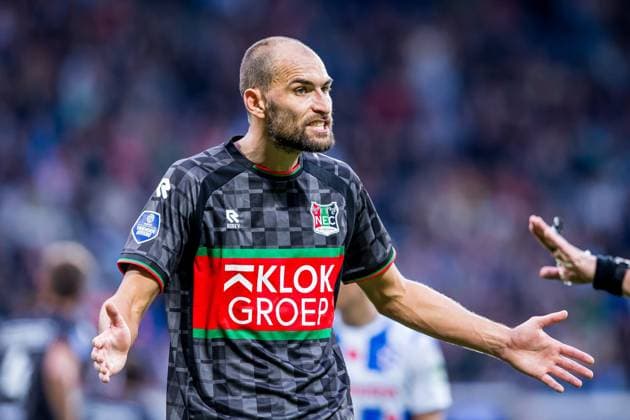 HEERENVEEN - Bas Dost of NEC Nijmegen during the Dutch Eredivisie match between SC Heerenveen and NEC Nijmegen at the Abe Lenstra Stadium on October 7, 2023 in Heerenveen, Netherlands. ANP COR LASKER Dutch Eredivisie 2023 2024 xVIxANPxSportx xxANPxIVx 480527851 originalFilename: 480527851.jpg