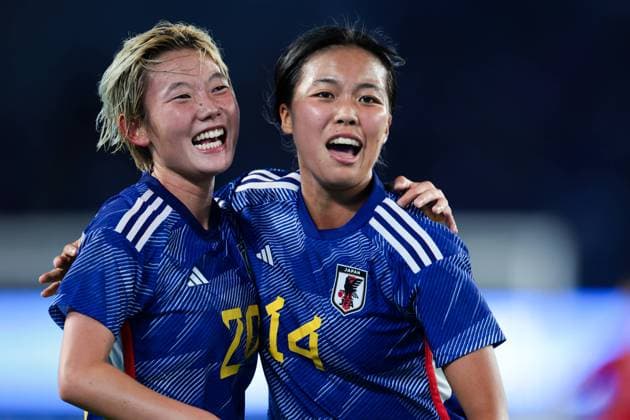 (L-R) Haruka Osawa, Momoko Tanikawa (JPN), OCTOBER 6, 2023 - Football Soccer : Women s Final between Japan 4-1 North Korea at Huanglong Sports Centre Stadium during the 2022 China Hangzhou Asian Games in Hangzhou, China. Noxthirdxpartyxsales  (231752176)