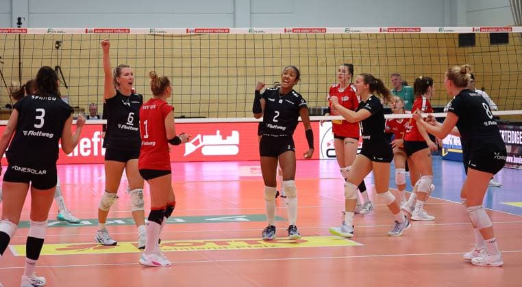 Deichstadtvolleys Neuwied Rote Raben Vilsbiburg, Womens Bundesliga, Volleyball, 1 Matchday, 7 10 2023, Deichstadtvolleys Neuwied Rote Raben Vilsbiburg, Womens Bundesliga, Volleyball, 1 Matchday, 7 10 2023, Neuwied. Copyright: xEibner-Pressefoto JoergxNiebergax EP_JNL