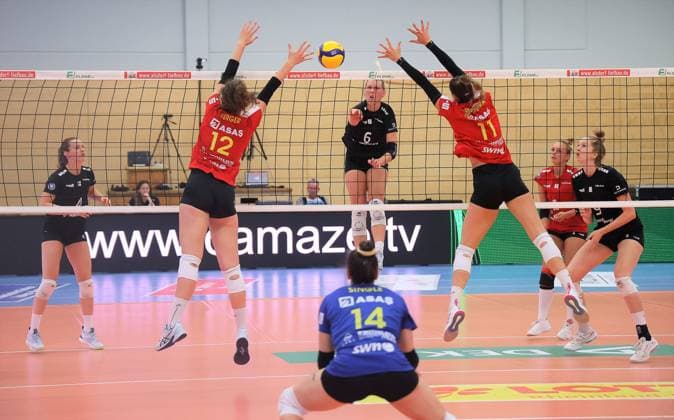 Deichstadtvolleys Neuwied Rote Raben Vilsbiburg, Womens Bundesliga, Volleyball, 1 Matchday, 7 10 2023, Deichstadtvolleys Neuwied Rote Raben Vilsbiburg, Womens Bundesliga, Volleyball, 1 Matchday, 7 10 2023, Neuwied. Copyright: xEibner-Pressefoto JoergxNiebergax EP_JNL