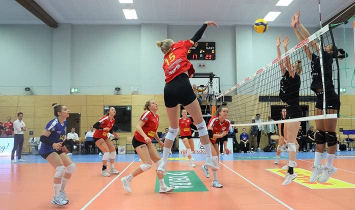 Deichstadtvolleys Neuwied Rote Raben Vilsbiburg, Womens Bundesliga, Volleyball, 1 Matchday, 7 10 2023, Deichstadtvolleys Neuwied Rote Raben Vilsbiburg, Womens Bundesliga, Volleyball, 1 Matchday, 7 10 2023, Neuwied. Copyright: xEibner-Pressefoto JoergxNiebergax EP_JNL