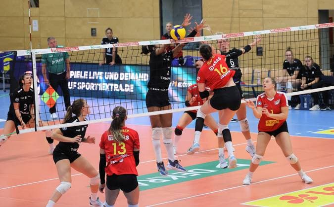 Deichstadtvolleys Neuwied Rote Raben Vilsbiburg, Womens Bundesliga, Volleyball, 1 Matchday, 7 10 2023, Deichstadtvolleys Neuwied Rote Raben Vilsbiburg, Womens Bundesliga, Volleyball, 1 Matchday, 7 10 2023, Neuwied. Copyright: xEibner-Pressefoto JoergxNiebergax EP_JNL