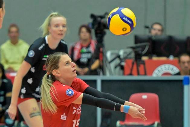 7 10 2023, Dresdens Aleksandra Jegdic at the reception, volleyball, Bundesliga, Dresdner SC SC Potsdam 0 3, c Dresden Germany