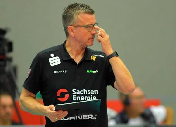 7 10 2023, Dresden coach Alexander Waibl, volleyball, Bundesliga, Dresdner SC SC Potsdam 0 3, c Dresden Germany