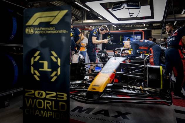 QATAR - Max Verstappen (Red Bull Racing) prior to the Formula 1 Grand Prix race at the Lusail International Circuit in Qatar. Max Verstappen became world champion a day earlier during the sprint race. ANP SEM VAN DER WAL Race 2023 2024 xVIxANPxSportx xxANPxIVx 480594760 originalFilename: 480594760.jpg