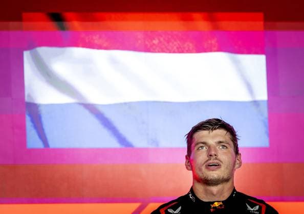 QATAR - Max Verstappen (Red Bull Racing) celebrates victory after the Formula 1 Grand Prix race at the Lusail International Circuit in Qatar. Max Verstappen became world champion a day earlier during the sprint race. ANP SEM VAN DER WAL Race 2023 2024 xVIxANPxSportx xxANPxIVx 480611378 originalFilename: 480611378.jpg