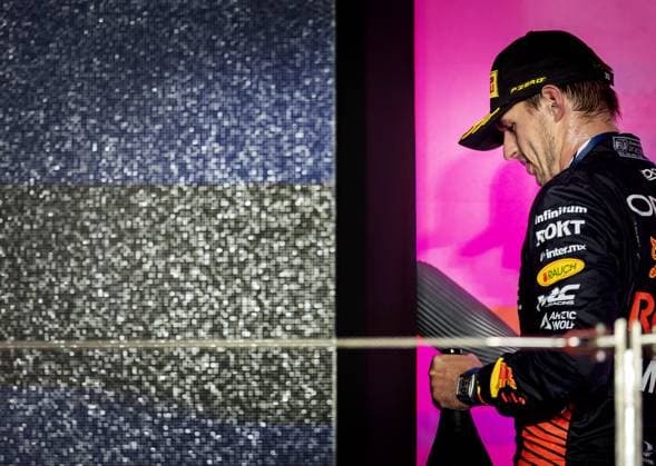 QATAR - Max Verstappen (Red Bull Racing) celebrates victory after the Formula 1 Grand Prix race at the Lusail International Circuit in Qatar. Max Verstappen became world champion a day earlier during the sprint race. ANP SEM VAN DER WAL Race 2023 2024 xVIxANPxSportx xxANPxIVx 480614488 originalFilename: 480614488.jpg