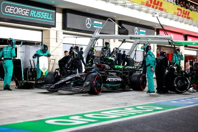 63 George Russell GBR, Mercedes AMG Petronas F1 Team , F1 Grand Prix of Qatar at Lusail International Circuit on October 8, 2023 in Doha, Qatar Photo by HOCH ZWEI Doha Qatar