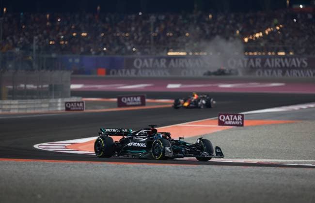 63 George Russell GBR, Mercedes AMG Petronas F1 Team , F1 Grand Prix of Qatar at Lusail International Circuit on October 8, 2023 in Doha, Qatar Photo by HOCH ZWEI Doha Qatar