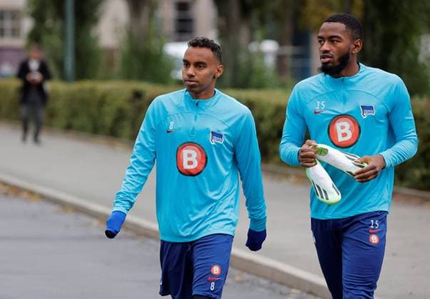 Germany, Berlin, Sportpark, GER, 2 FBL, Hertha BSC, season 2023 24, training, photo Bilal Hussein, Myziane Maolida