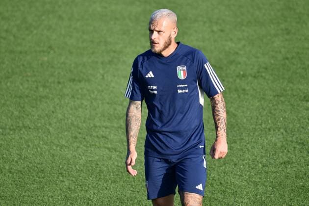 Italian player Federico Dimarco during Italy training session, UEFA European Football Championship in Florence, Italy, October 09 2023  Copyright: xLisaxGuglielmi IPAxSportx xipa-ax xx IPA_40886907 IPA_IPA40886907