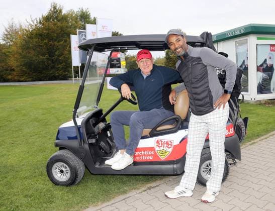 09 10 23 VfB Stuttgart Golf Cup 2023 Germany, Marhördt, 09 10 2023, football, Bundesliga, VfB Stuttgart Golf Cup 2023 v l Dieter Hoeneß, Cacau