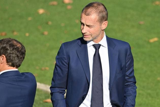 Sport Bilder des Tages October 11, 2023, Florence, Italy: UEFA President Aleksander Ceferin during a training session of the Italian national soccer team at the Coverciano traning centre near Florence, Italy, 11 October 2023.ANSA CLAUDIO GIOVANNINI UEFA Soccer European Qualifiers - Italy training session  - ZUMAa110 20231011_zaf_a110_017 Copyright: xClaudioxGiovanninix