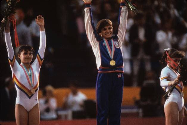MARY LOU RETTON at the 1984 Los Angeles Olympics. Los Angeles USA - ZUMAg49_ 20141009_zaf_g49_012 Copyright: xChuckxMuhlstockx