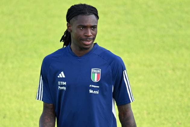 October 12, 2023, Florence, Italy: Italian player Moise Kean during a training session of the Italian national soccer team at the Coverciano traning centre near Florence, Italy, 12 October 2023.ANSA CLAUDIO GIOVANNINI L ITALIA OPERAIA, CON MALTA E INGHILTERRA PER NON SUBIRE GOL  - ZUMAa110 20231012_zaf_a110_026 Copyright: xClaudioxGiovanninix