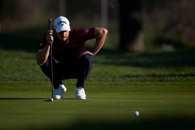 Acciona Open de Espana presented by Madrid - Day Two Julien Brun of France gets ready for a putt on the 1st hole during Day Two of the Acciona Open de Espana presented by Madrid at Club de Campo Villa de Madrid on October 13, 2023, in Madrid, Spain. Madrid Club de Campo Villa de Madrid Madrid Spain RL_ACCMOESP_220 Copyright: xRicardoxLarreinax