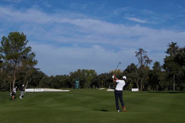 Acciona Open de Espana presented by Madrid - Day Two Frederik Schott of Germany plays a shot on the 2nd hole during Day Two of the Acciona Open de Espana presented by Madrid at Club de Campo Villa de Madrid on October 13, 2023, in Madrid, Spain. Madrid Club de Campo Villa de Madrid Madrid Spain RL_ACCMOESP_231 Copyright: xRicardoxLarreinax