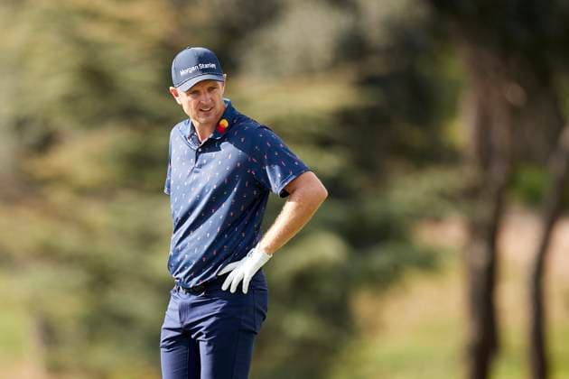 Acciona Open de Espana presented by Madrid - Day Two Justin Rose of England Looks on the 18th hole during Day Two of the Acciona Open de Espana presented by Madrid at Club de Campo Villa de Madrid on October 13, 2023, in Madrid, Spain. Madrid Club de Campo Villa de Madrid Madrid Spain RL_ACCMOESP_246 Copyright: xRicardoxLarreinax