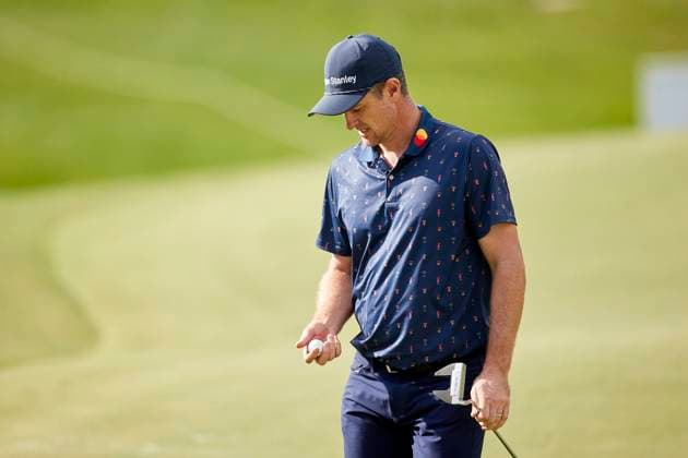 Acciona Open de Espana presented by Madrid - Day Two Justin Rose of England looks the ball on the 18th hole during Day Two of the Acciona Open de Espana presented by Madrid at Club de Campo Villa de Madrid on October 13, 2023, in Madrid, Spain. Madrid Club de Campo Villa de Madrid Madrid Spain RL_ACCMOESP_253 Copyright: xRicardoxLarreinax