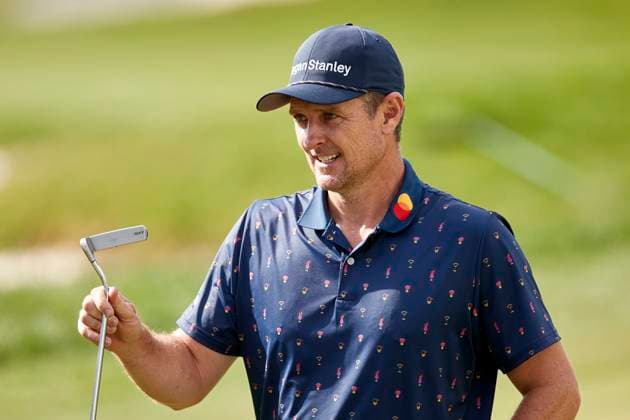 Acciona Open de Espana presented by Madrid - Day Two Justin Rose of England reacts on the 18th hole during Day Two of the Acciona Open de Espana presented by Madrid at Club de Campo Villa de Madrid on October 13, 2023, in Madrid, Spain. Madrid Club de Campo Villa de Madrid Madrid Spain RL_ACCMOESP_254 Copyright: xRicardoxLarreinax