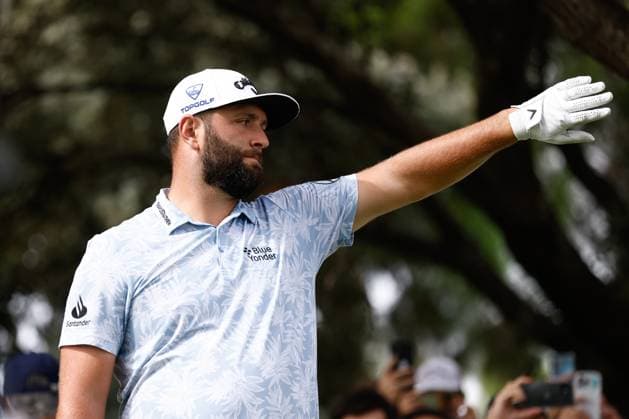 October 13, 2023, MADRID, MADRID, SPAIN: Jon Rahm of Spain gestures during Acciona Open de Espana, Round 2, Golf tournament celebrated at Club de Campo on October 13, 2023, in Madrid, Spain. MADRID SPAIN - ZUMAa181 20231013_zaa_a181_004 Copyright: xOscarxJ.xBarrosox
