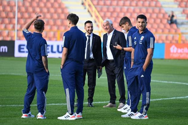 Fußball, U20 Länderspiel, Italien - Polen Foto Francesco Mazzitello LaPresse 13 ottobre 2023 Catanzaro, Italia - calcio - Italia U20 vs Polonia U20 - Under 20 Elite League - Stadio Nicola Ceravolo. Nella foto: italia October 13, 2023 Catanzaro, Italy - sport, soccer - Italy U20 vs Poland U20 - Under 20 Elite League - Nicola Ceravolo stadium. In the pic:  Copyright: xFrancescoxMazzitello LaPressex