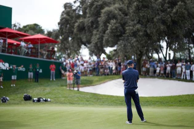 Acciona Open de Espana presented by Madrid - Day Two Justin Rose of England looks the ball before play a putt on the 9th hole during Day Two of the Acciona Open de Espana presented by Madrid at Club de Campo Villa de Madrid on October 13, 2023, in Madrid, Spain. Madrid Club de Campo Villa de Madrid Madrid Spain RL_ACCMOESP_257 Copyright: xRicardoxLarreinax