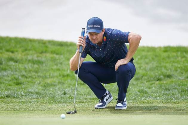 Acciona Open de Espana presented by Madrid - Day Two Justin Rose of England looks the ball before play a putt on the 9th hole during Day Two of the Acciona Open de Espana presented by Madrid at Club de Campo Villa de Madrid on October 13, 2023, in Madrid, Spain. Madrid Club de Campo Villa de Madrid Madrid Spain RL_ACCMOESP_259 Copyright: xRicardoxLarreinax