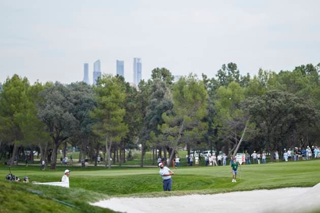 Acciona Open de Espana presented by Madrid - Day Two Jon Rahm of Spain plays a shot on the 4rd hole during Day Two of the Acciona Open de Espana presented by Madrid at Club de Campo Villa de Madrid on October 13, 2023, in Madrid, Spain. Madrid Club de Campo Villa de Madrid Madrid Spain RL_ACCMOESP_281 Copyright: xRicardoxLarreinax