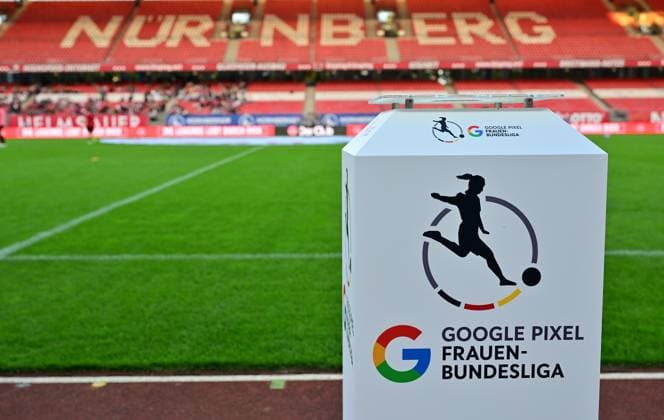 13 10 2023 football season 2023 2024 1 women football Bundesliga 04 matchday 1 FC Nürnberg FCN club TSG 1899 Hoffenheim sport photo zinc xwoxzix feature impression symbol picture symbol photo stele with coat of arms logo emblem