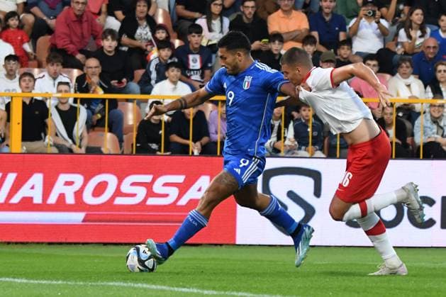 Fußball, U20 Länderspiel, Italien - Polen Elite League 2023-2024 Stadio Nicola Ceravolo-Catanzaro In foto: Daniele Montevago Copyright: xAndreaxRositox DSC_1575