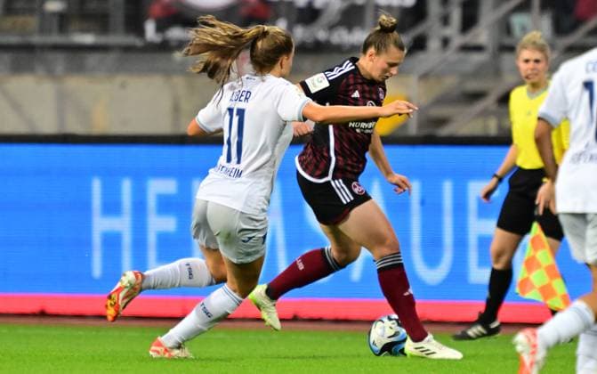 13 10 2023 football season 2023 2024 1 women football Bundesliga 04 matchday 1 FC Nürnberg FCN club TSG 1899 Hoffenheim sports photo zinc xwoxzix Mara Alber 11, TSG Hoffenheim Jessica May 6, 1 FC Nürnberg FCN