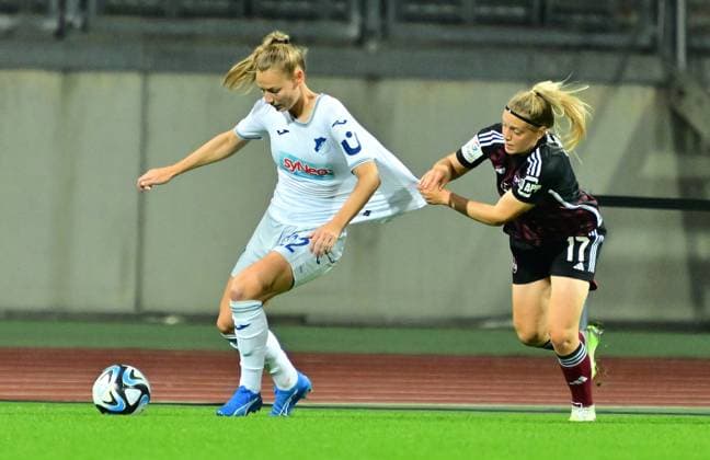 13 10 2023 football season 2023 2024 1 women football Bundesliga 04 matchday 1 FC Nürnberg FCN club TSG 1899 Hoffenheim sports photo zinc xwoxzix Sarai Linder 22, TSG Hoffenheim Livia Brunmair 17, 1 FC Nürnberg FCN