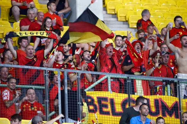 Austria v Belgium - European Qualifiers EURO 2024 VIENNA, AUSTRIA - OCTOBER 13 : Illustration picture of belgian supporters pictured during the European Qualifiers match in group F match between Austria and Belgium on October 13, 2023 in Vienna, Austria, 13 10 2023 Vienna Austria  Copyright: xJanxDexMeuleneirx