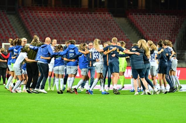 13 10 2023 football season 2023 2024 1 women football Bundesliga 04 match day 1 FC Nürnberg FCN club TSG 1899 Hoffenheim sport photo zinc xwoxzix team Hoffenheim jubilation joy after end of game