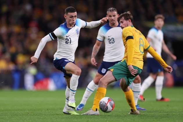 England gegen Australien Internationales Freundschaftsspiel 13. Oktober 2023 Wembley, Internationales Fußballfreundschaftsspiel England gegen Australien, Phil Foden von England Foto von Jacques Feeney London UK  Copyright: xJacquesxFeeneyxOffside