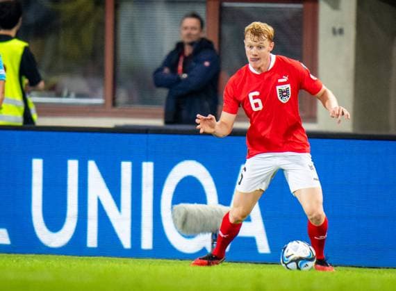 SOCCER - EURO 2024 Quali, AUT vs BEL VIENNA,AUSTRIA,13.OCT.23 - SOCCER - European Qualifiers 2024, OEFB international match, Länderspiel, Nationalmannschaft Austria vs Belgium. Image shows Nicolas Seiwald (AUT).  GEPAxpictures xEdgarxEisner
