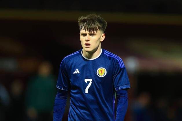 13th October 2023; Fir Park, Motherwell, Scotland; UEFA Under-21 Euro 2025 Qualifier Football, Scotland U21s versus Hungary U21s; Ben Doak of Scotland  ActionPlus12564150 DavidxYoung