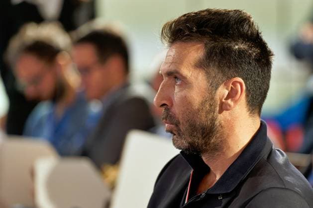 Italy Head of Delegation Gianluigi Buffon during a press conference, PK, Pressekonferenz at Stadio San Nicola on October 13, 2023 in Bari, Italy. during Press Conference Italy, UEFA European Football Championship in Bari, Italy, October 13 2023  Copyright: xEmmanuelexMastrodonato IPAxSportx xx IPA_40964838 IPA_IPA40964838