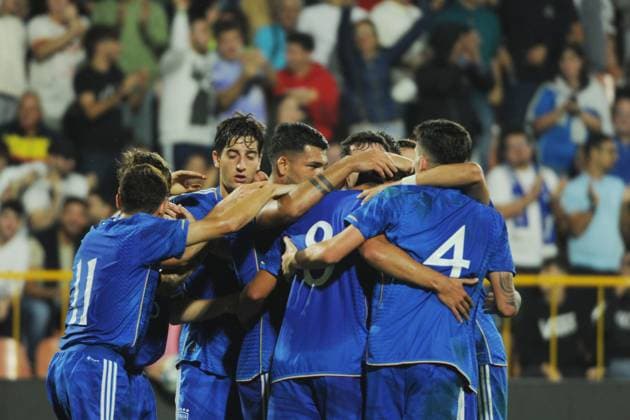exultation after gol Italia vs Polonia elite league Catanzaro stadio nicoal ceravolo 13tt 2023 during Under 20 - Italy vs Poland, Other in Catanzaro, Italy, October 13 2023  Copyright: xAntonioxMoniaci IPAxSportx xipa-x xx IPA_40967047 IPA_IPA40967047