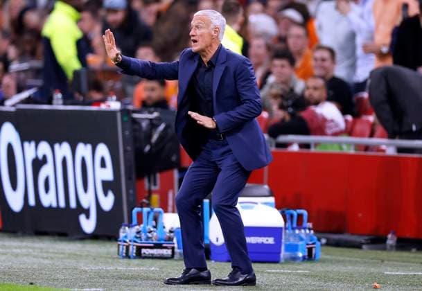 DESCHAMPS Didier coach team France UEFA Football EURO qualification match Holland France 1 2 on 13 10 2023 in Amsterdam DFL REGULATIONS PROHIBIT ANY USE OF PHOTOGRAPHS as IMAGE SEQUENCES and or QUASI VIDEO Copyright: xLacixPerenyix