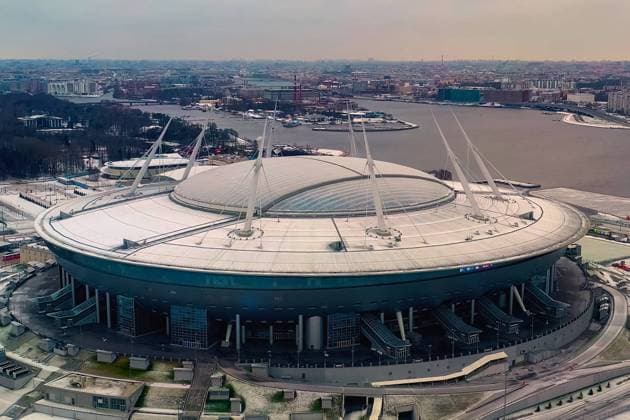 Zenit Arena Gazprom in St. Petersburg. Zenit Arena Gazprom in St. Petersburg. Big new stadium. (License=RF) 17490182 Copyright: xZoonar.com OlgaxKostrovax 17490182
