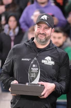 14 10 2023 Essen Stadion an der Hafenstrasse American Football ERIMA GFL Bowl 2023 Potsdam Royals vs. Schwäbisch Hall Unicorns Coach of the Year 2023 Head Coach Christian Rothe Schwäbisch Hall Unicorns