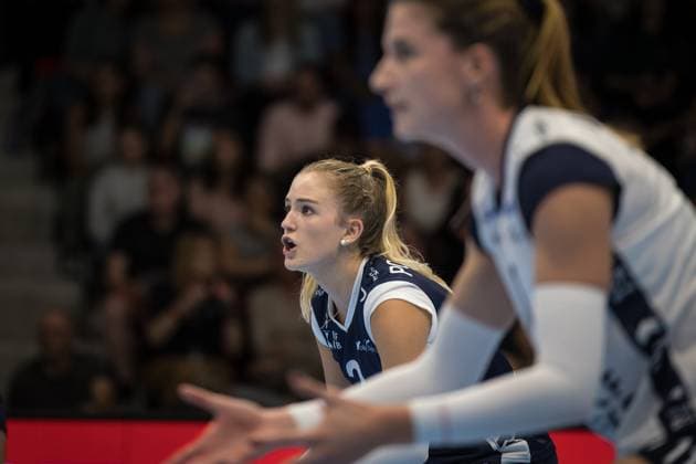 Volleyball Supercup 2023 Women Viteos NUC vs FKB Power Cats Duedingen Guemligen, 14 10 2023 Noemi Portmann FKB Power Cats Duedingen, 2 Volleyball Supercup 2023 Women Viteos NUC vs FKB Power Cats Duedingen in Guemligen, on Saturday, October 14, 2023 Copyright: xBEAUTIFULxSPORTS OlafxRellischx