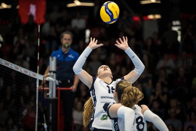 Volleyball Supercup 2023 Women Viteos NUC vs FKB Power Cats Duedingen Guemligen, 14 10 2023 Carinne Lee Gebhardt FKB Power Cats Duedingen, 15 Volleyball Supercup 2023 Women Viteos NUC vs FKB Power Cats Duedingen in Guemligen, on Saturday, October 14, 2023 Copyright: xBEAUTIFULxSPORTS OlafxRellischx