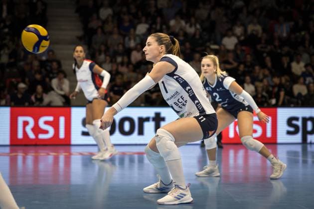 Volleyball Supercup 2023 Women Viteos NUC vs FKB Power Cats Duedingen Guemligen, 14 10 2023 Sarina Wieland FKB Power Cats Duedingen, 11 Volleyball Supercup 2023 Women Viteos NUC vs FKB Power Cats Duedingen in Guemligen, on Saturday, October 14, 2023 Copyright: xBEAUTIFULxSPORTS OlafxRellischx