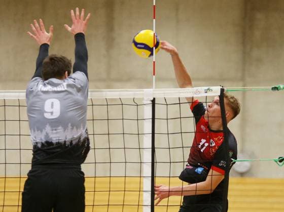 BAU 14 10 2023 Ludwigsburg Volleyball Barock Volleys MTV Ludwigsburg vs TV Bühl, Raphael Noz MTV, right