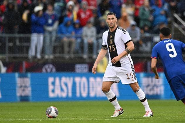 14 10 2023, Football National Teams Friendlies 2023, International Match, USA Germany, at Pratt Whitney Stadium at Rentschler Field Hartford, Conneticut, USA , Niklas Süle Germany on ball