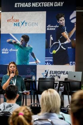 Sabine Appelmans pictured during the European Open Tennis ATP, Tennis Herren tournament, in Antwerp, Sunday 15 October 2023. JASPERxJACOBS  x77774731x