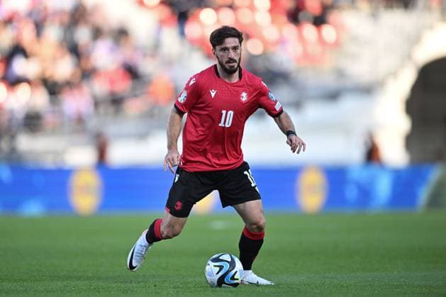 Georgia 4-0 Cyprus Otar Kiteishvili ( 10 of Georgia) , European Qualifiers, Group A, Georgia 4-0 Cyprus Tbilisi Mikheil Meskhi stadium Georgia Copyright: xTamunaxKulumbegashvilix KUL_3664